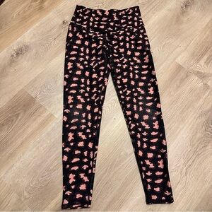 Betsey Johnson High Rise Wild Print Black and Orange Leggings size XS